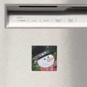2"x2"パッチワーク雪だるまスクエアマグネット マグネット (インサイチュ (食洗機))