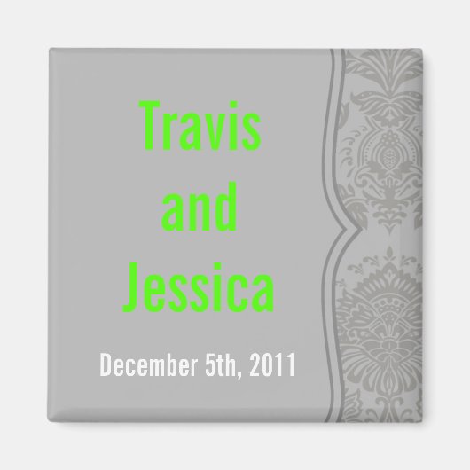 2"x2"フェイスマグネットグレイモダンダマスクレースプリント マグネット (正面)