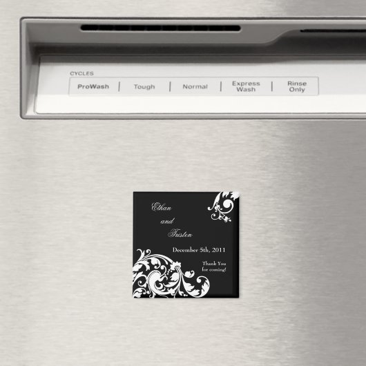 2"x2"マグネット白黒フローラ充填剤 マグネット (インサイチュ (食洗機))