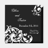 2"x2"マグネット白黒フローラ充填剤 マグネット (正面)