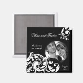 2"x2"マグネット白黒フローラ充填剤 マグネット (正面/裏面)