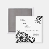 2"x2"マグネット白黒フローラ充填剤 マグネット (正面/裏面)