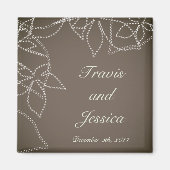 2"x2"マグネット秋のフローラ紅葉グレー マグネット (正面)