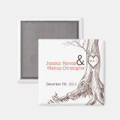 2"x2"マグネット秋ツリーイニシャル彫刻Auto マグネット (正面/裏面)