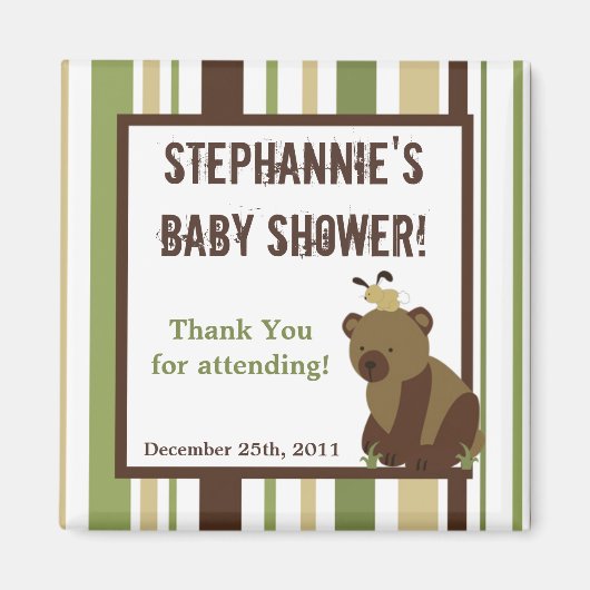 2"x2"マグネット魅力中空フォレストベア マグネット (正面)