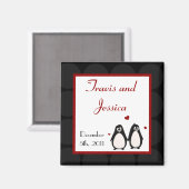 2"x2"マグネット・ペンギンLove Couple Mate for Li マグネット (正面/裏面)