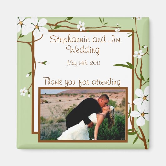 2"x2"告知マグネットハナミズキ花 マグネット (正面)