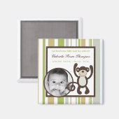 2"x2"告知マグネットモンキータイム動物園アニマル マグネット (正面/裏面)