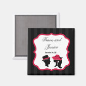 2"x2"好意マグネットハットフォーマルレトロドレエレガントス マグネット (正面/裏面)