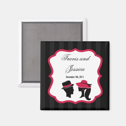 2"x2"好意マグネットハットフォーマルレトロドレエレガントス マグネット (正面/裏面)
