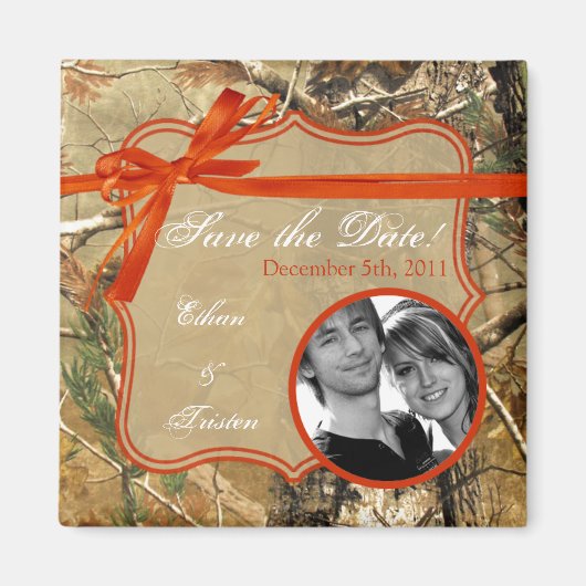 2"x2"日付を保存マグネットハンターズカモフラージュ迷彩柄 マグネット (正面)