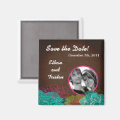 2"x2"日付磁石ネオン春フローラフローの保存 マグネット (正面/裏面)