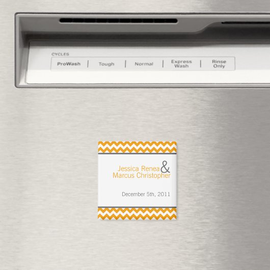 2"x2"有利なマグネットイエローグレーシェブロン名 マグネット (インサイチュ (食洗機))