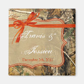 2"x2"有利なマグネットハンターズカモフラージュ迷彩柄オレンジ マグネット (正面)