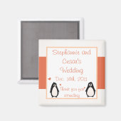 2"x2"発表マグネットペンギンの愛/ハート マグネット (正面/裏面)