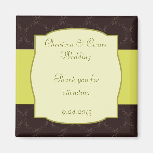 2"x2"発表マグネットライト/オリーブグリーンチャンネル マグネット (正面)