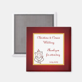 2"x2"発表Magnet Lord Ganesha/Hindo Red S マグネット (正面/裏面)