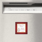 2"x2"発表Magnet Lord Ganesha/Hindo Red S マグネット (インサイチュ (食洗機))