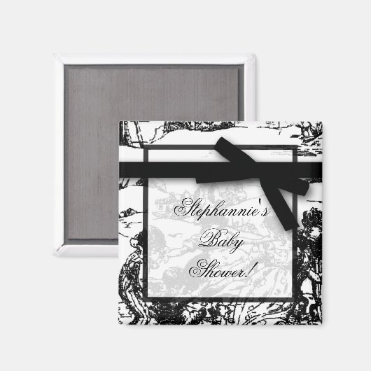 2"x2"白黒トイルファブリック磁石のお勧め マグネット (正面/裏面)