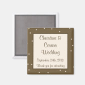 2"x2" 結婚発表 マグネット 新婚カップル (正面/裏面)