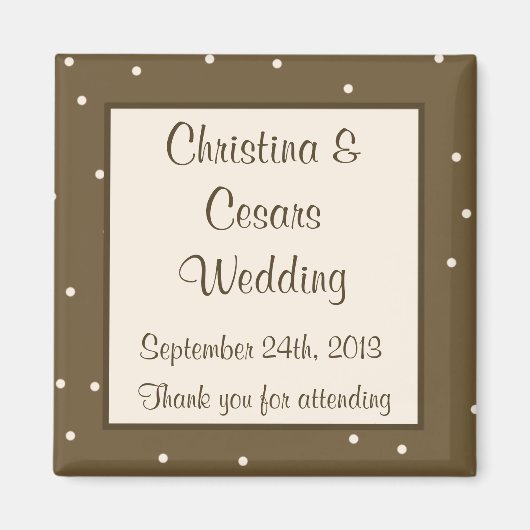 2"x2" 結婚発表 マグネット 新婚カップル (正面)