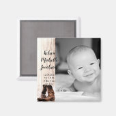 2"x2"誕生発表マグネットブーツ国産錆 マグネット (正面/裏面)