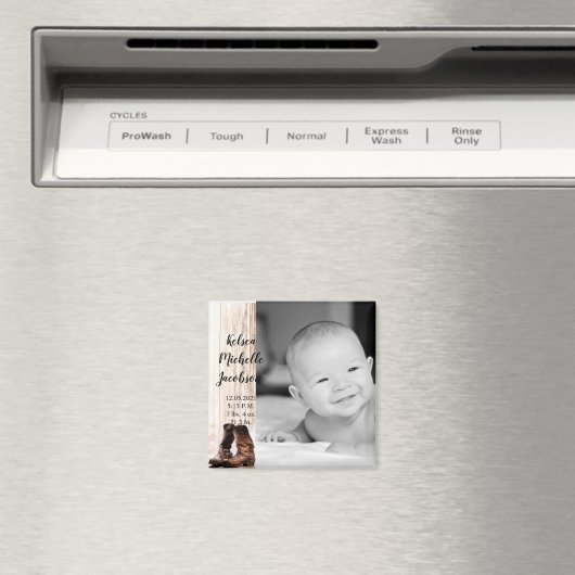 2"x2"誕生発表マグネットブーツ国産錆 マグネット (インサイチュ (食洗機))