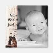 2"x2"誕生発表マグネットブーツ国産錆 マグネット (正面)