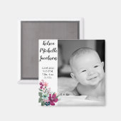 2"x2"誕生発表マグネット熱帯花o マグネット (正面/裏面)