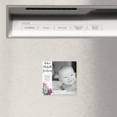 2"x2"誕生発表マグネット熱帯花o マグネット (インサイチュ (食洗機))