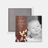 2"x2"誕生発表D上のマグネットコットン支店 マグネット (正面/裏面)