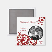 2"x2" Favy Magnet Crimson Red Data Filigree マグネット (正面/裏面)