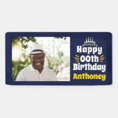 2' x 1'ハッピーバースデー任意の年フォトバナー 横断幕 (横)
