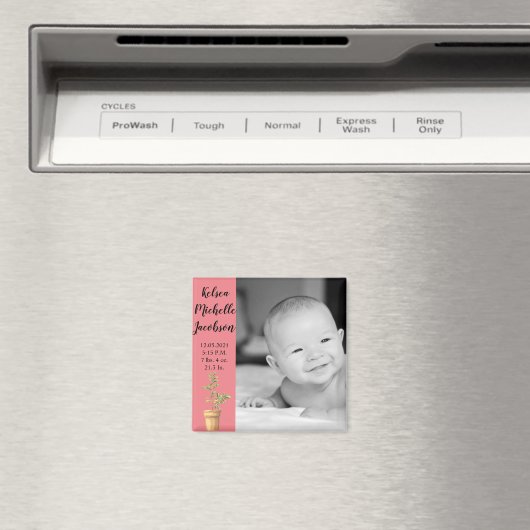 2'' x 2''生誕告知マグネットボヘミアンカクタスSu マグネット (インサイチュ (食洗機))