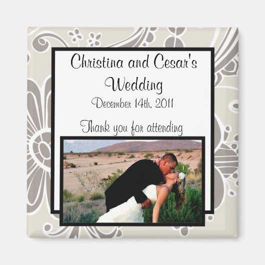 2"x 2"発表マグネットグレーのフローリッシュスワークルbl マグネット (正面)