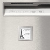 2"x 2" 黒のエッフェル塔 アナウンスメント マグネット (インサイチュ (食洗機))