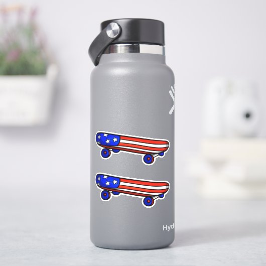 2 x 4th 7月スケートボード4インチキスカットビニールステッカー シール (HydroFlask)