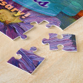 2 Year Sober Anniversary Coin Butterflies Flowers ジグソーパズル (側面)