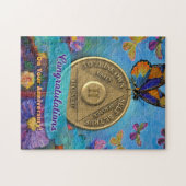 2 Year Sober Anniversary Coin Butterflies Flowers ジグソーパズル (横)