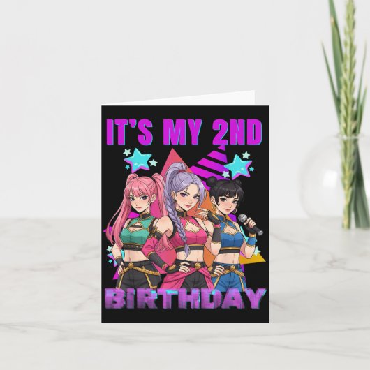 2 Years Old Birthday K P Kids 2nd Birthday Girls K カード (正面)