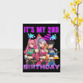 2 Years Old Birthday K P Kids 2nd Birthday Girls K カード (黄色い花)