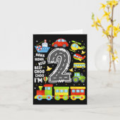2 Years Old Boys Girls Kids 2nd Birthday Transport カード (黄色い花)