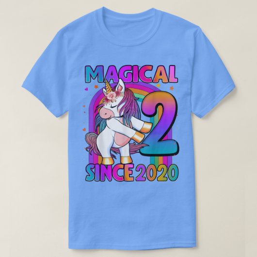 2 Years Old Unicorn Flossing 2nd Birthday Girl Uni Tシャツ (デザイン正面)