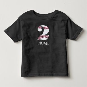 2 yr oldのためのカスタマイズ可能な誕生日の野球のワイシャツ トドラーTシャツ