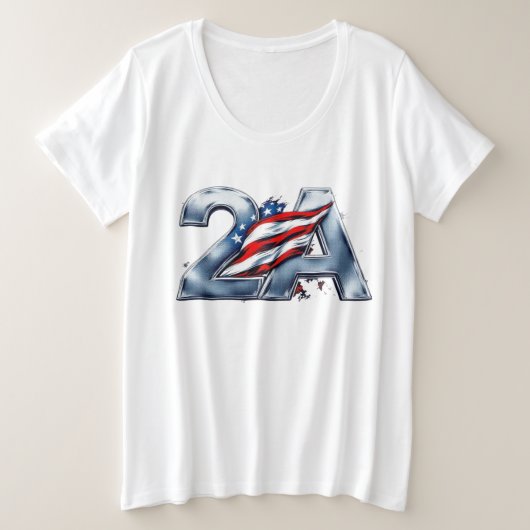 2Aウィメンズプラスサイズティー プラスサイズTシャツ (デザイン正面)