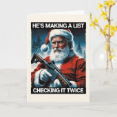 2Aサンタのクリスマスカード | 銃の権利を守るホリデーカード カード (黄色い花)
