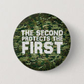 2A秒保護第1フリースピーチガン 缶バッジ (正面)