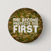 2A秒保護第1フリースピーチガン 缶バッジ (正面)
