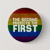 2A秒保護第1回Free Speech Gun LGBT 缶バッジ (正面)