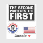 2A 第二が第一の言論の自由を守る銃 シール (シート)